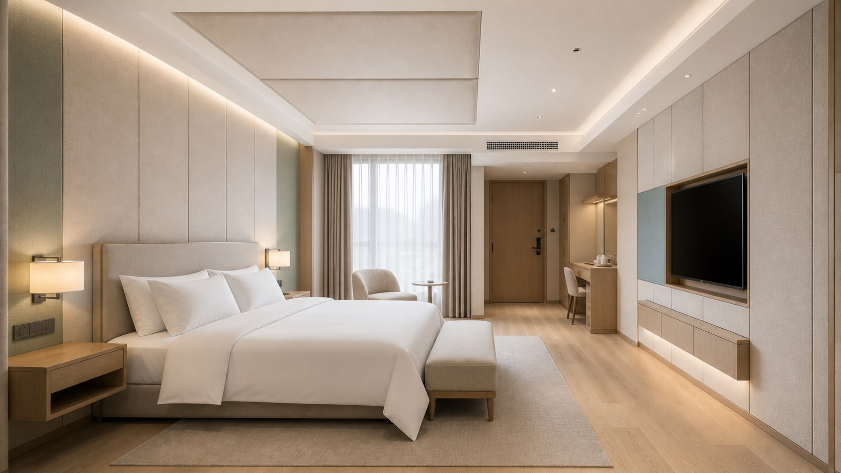 Quiet hotel guest rooms acoustic design scene