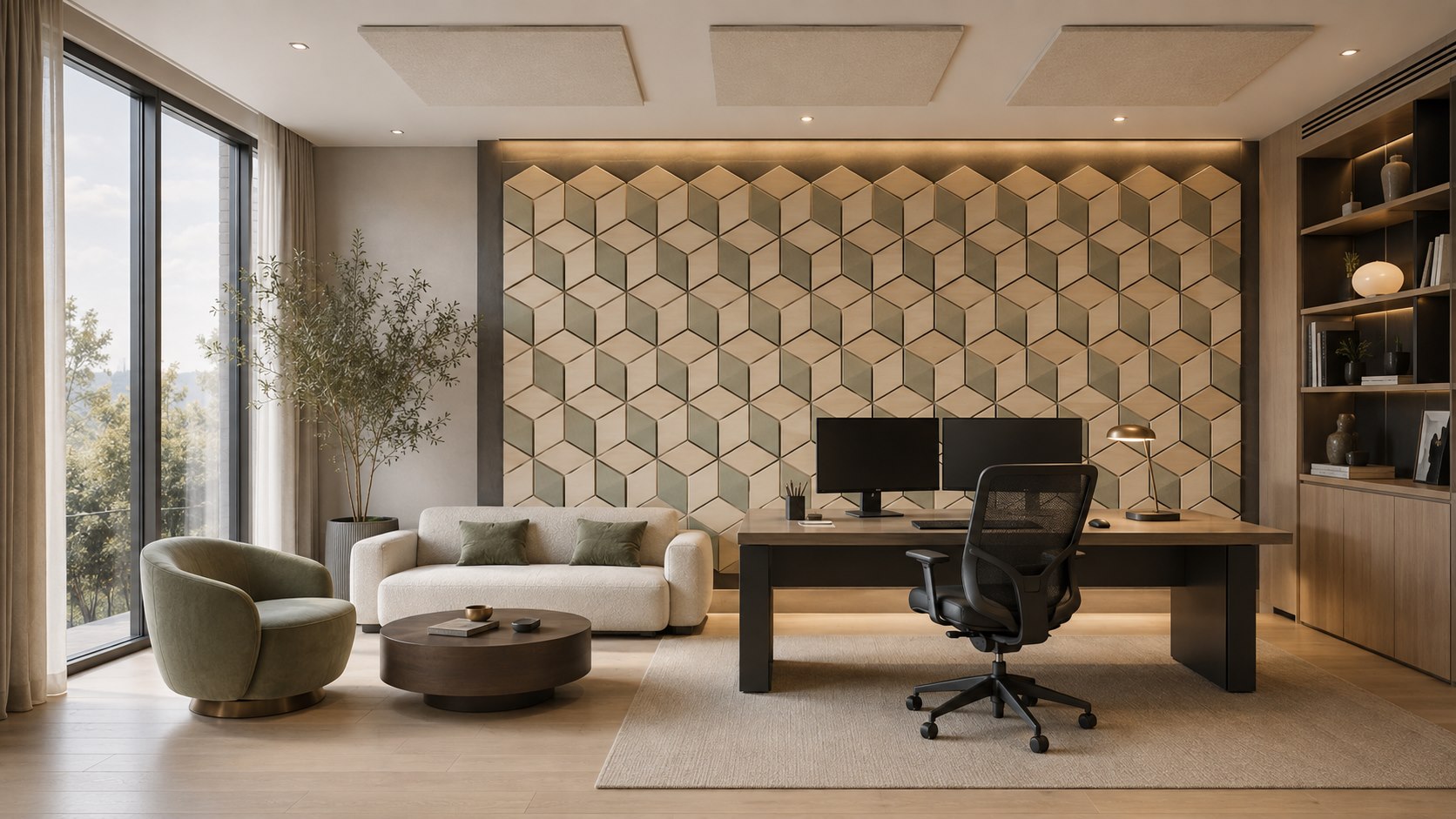 Focused home offices acoustic design scene