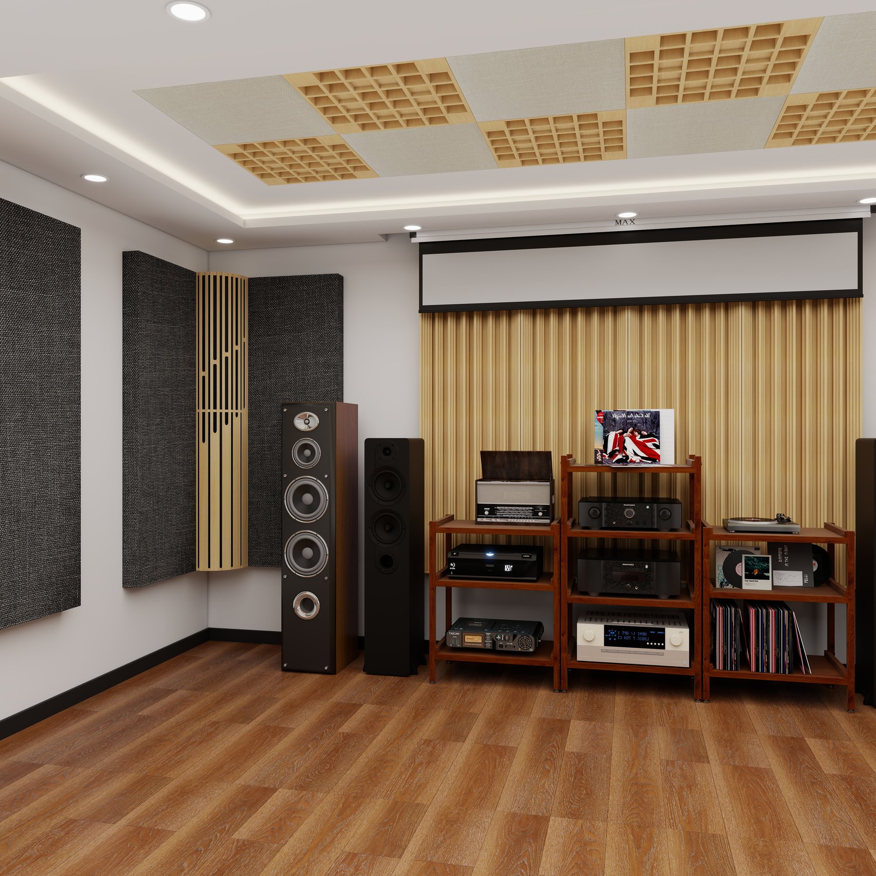 High-fidelity listening room